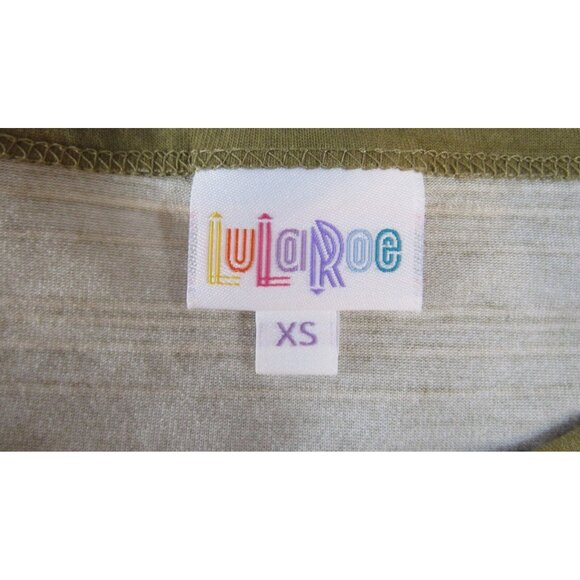 LuLaRoe Dress XS Green Striped Short Sleeve Comfortable Casual - Picture 4 of 5